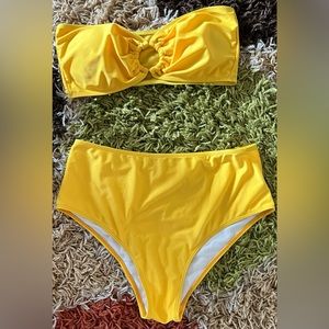 New✨ SHEIN Yellow 2 Piece Bikini Swimsuit 1X